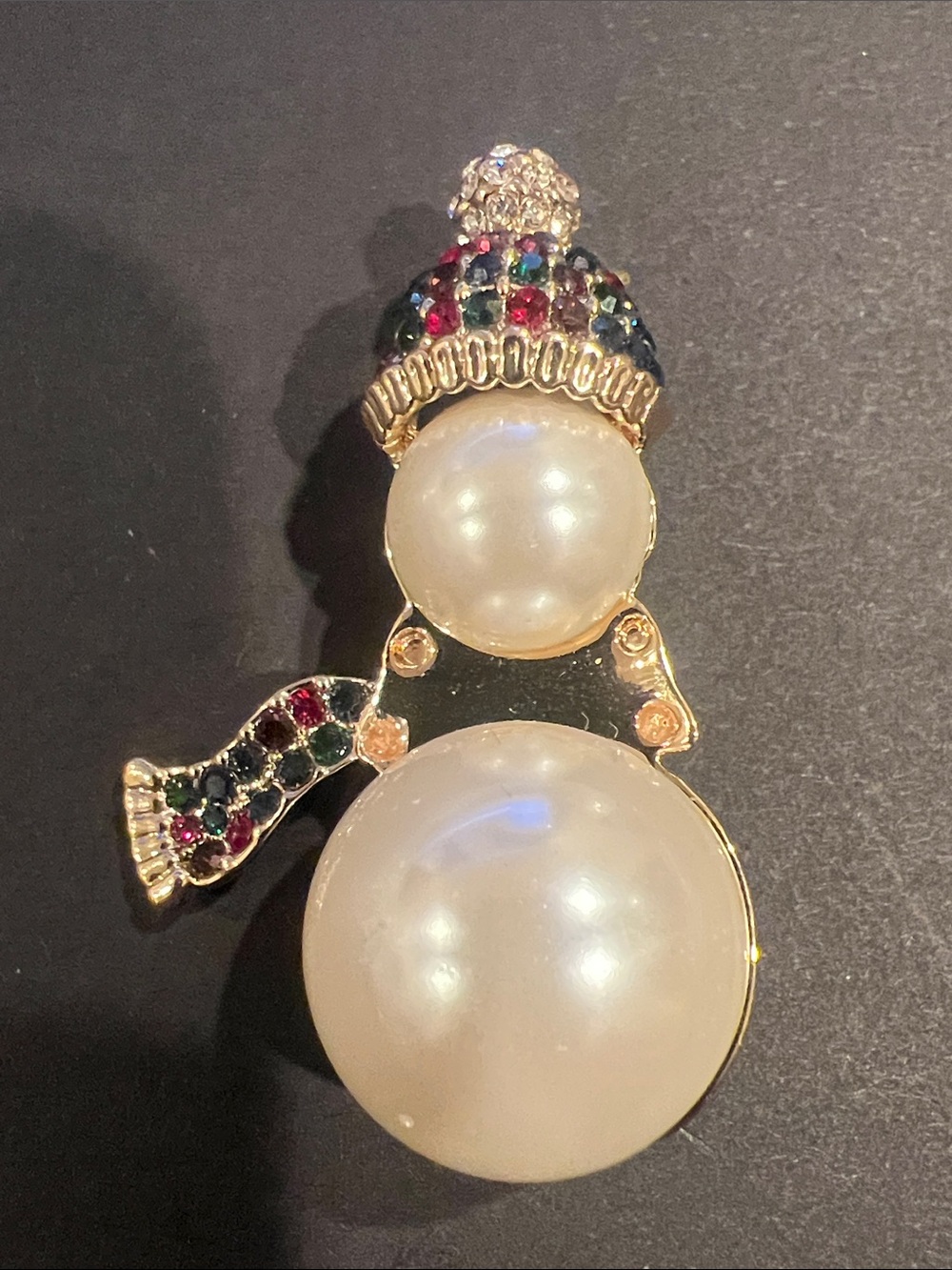 🐿️ any jewelry w squirrel is 5 for $20. Gold-Tone Pearl Snowman Brooch